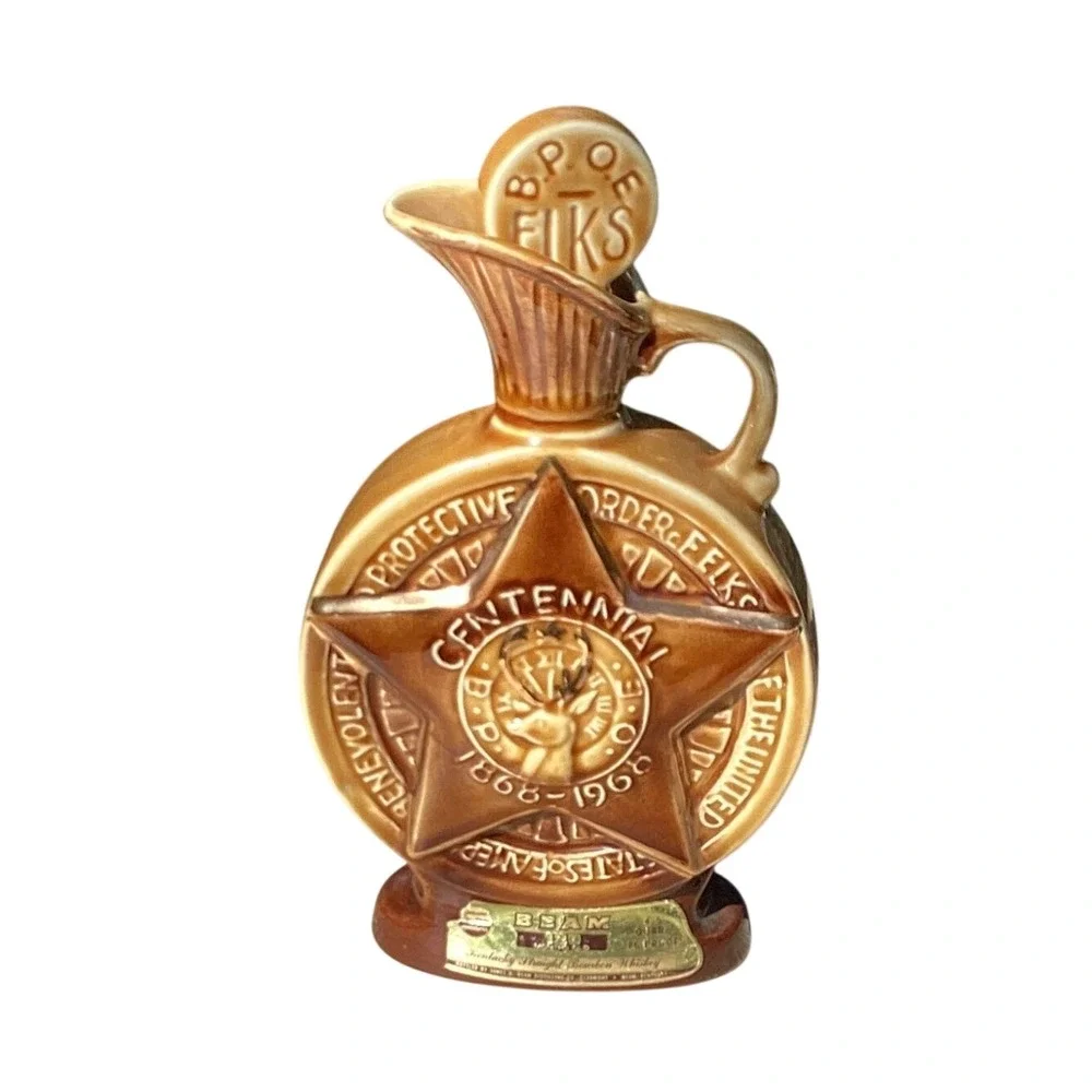 Beam 1968 BPOE Centennial Liquor Bottle Genuine Regal Commemorative Decanter‎
